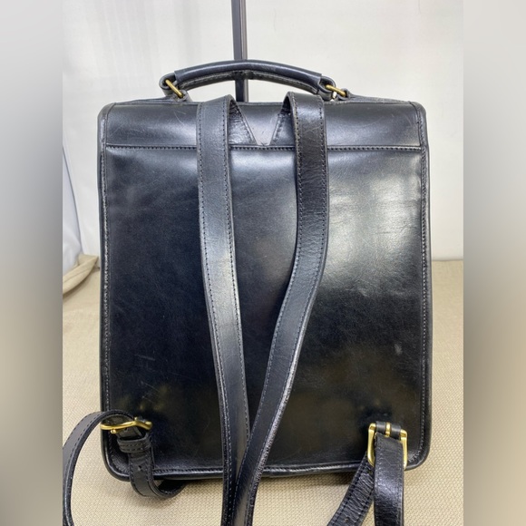 GABAHN VINTAGE BLACK GENUINE LEATHER MESSENGER BAG/BACKPACK - Picture 2 of 14